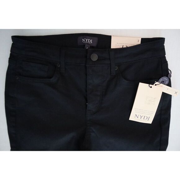 NYDJ MFOZ8678 Women's Sz 2 Black Harper Crop Slim Straight Fit Jeans - Picture 4 of 12